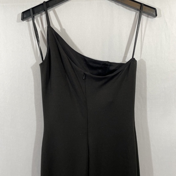 NEW $228 La Femme [ 4 ] One Shoulder‎ Jersey Gown in Black - Picture 13 of 14